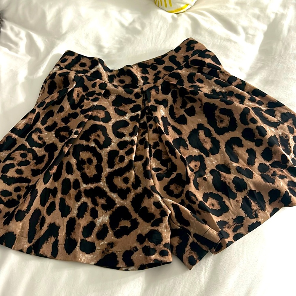 Boutique Leopard Print Rayon Shorts